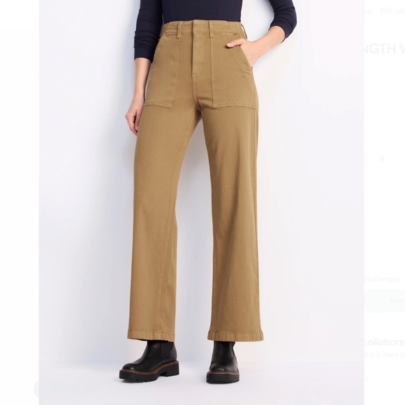 NWT Pistola Nicole Full Length Wide Leg Pant in Khaki - Picture 1 of 4